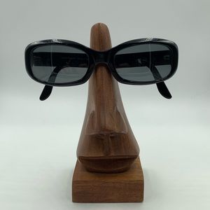 Vintage Laura Biagiotti Black Oval Sunglasses
